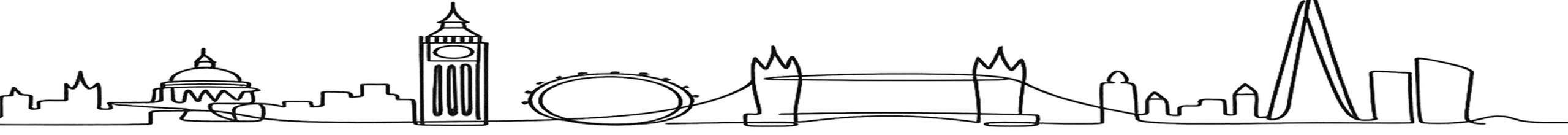 Skyline di Londra in stile disegnato